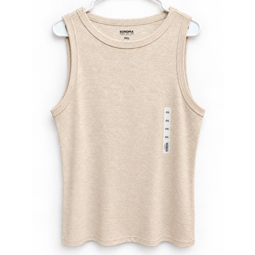 NWT Sonoma Goods For Life XXL Beige Sleeveless Tank Top Plus Size